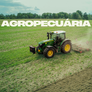 Imagem de um trator arando o campo escrito agropecuária AGROPECUÁRIA NO GAMA