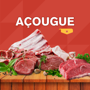 Carnes, Imagem com suculentas partes de carnes, açougue no gama