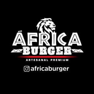Africa burger no gama, imagem de um leão escrito o titulo africa burger