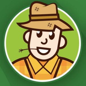 Ô Caipira, imagem da logo com fundo verde e o desenho de um caipira com chapeu e capim na boca em tom pastel